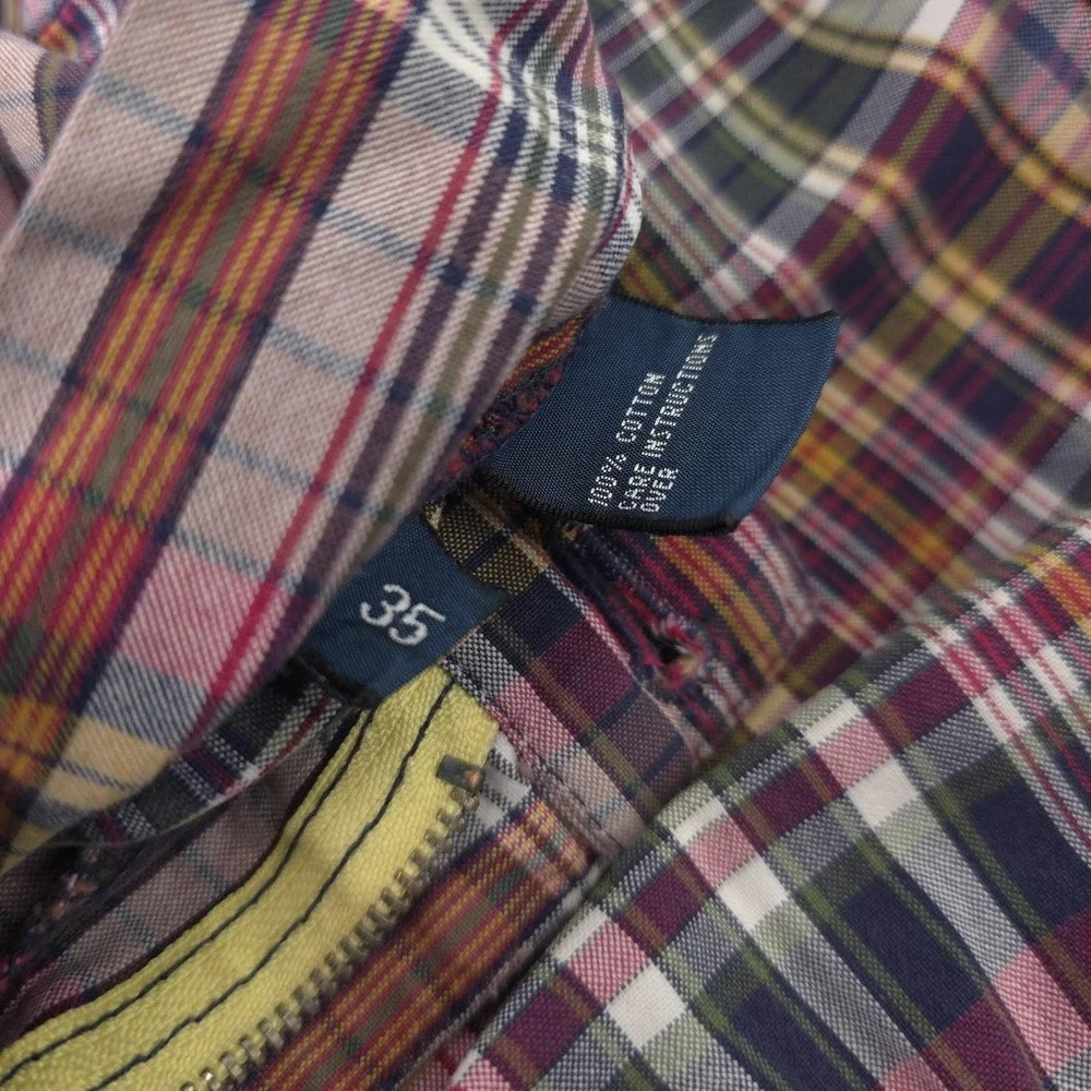 Polo Ralph Lauren Shorts Mens 35 Tyler Multicolor Plaid‎ Pleated Chino Summer